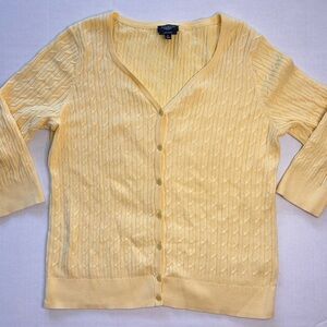 Butter Yellow Cable Knit Women's Cardigan